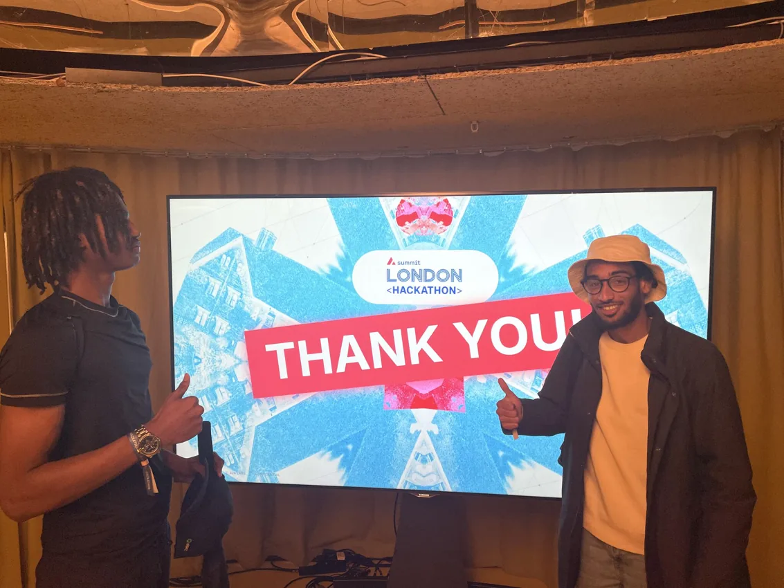 Sami at a London hackathon event